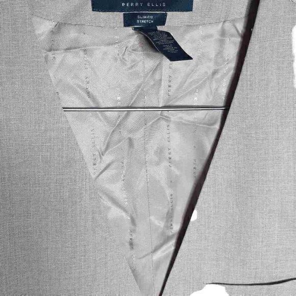 Perry Ellis Men's Vest Slim Fit Stretch Dressy Essentials Natural Linen‎ Sz M - Picture 3 of 12